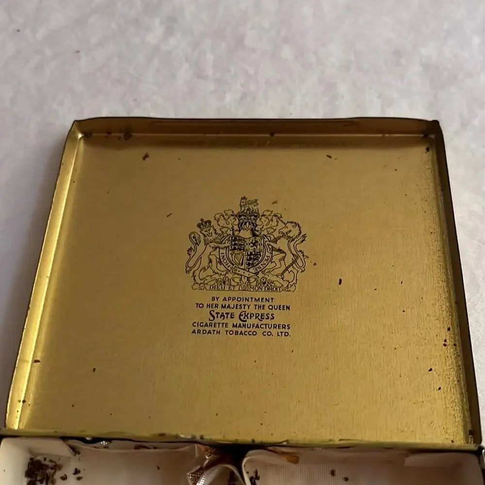 State Express Cigarettes 555 Yellow Tin Box Vintage